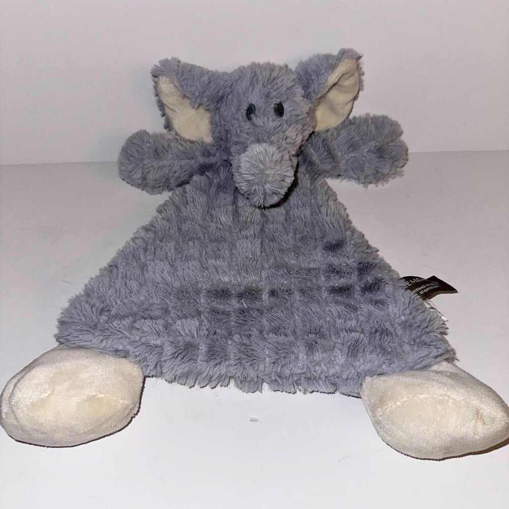Elephant DEMDACO Rattle Lovey Security Blanket Baby Toddler Gray Plush Flat 2015